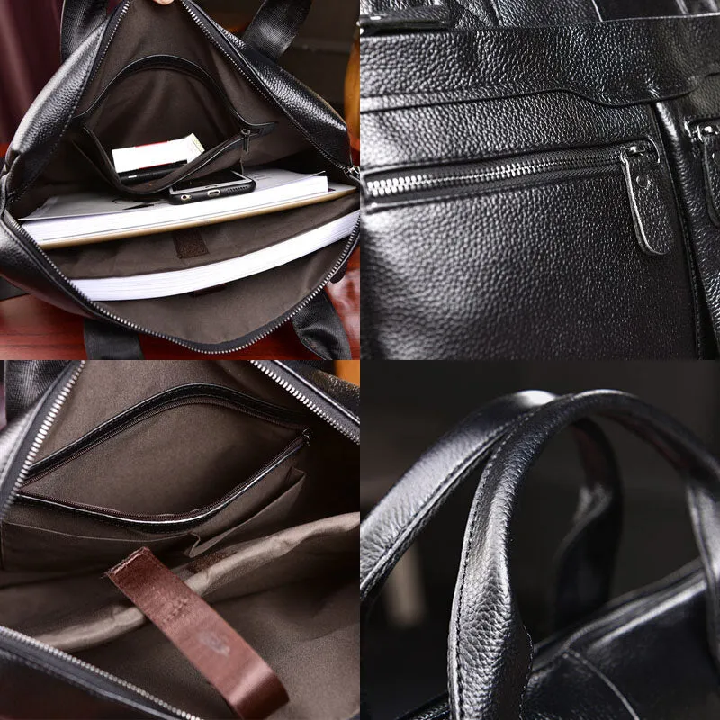 真皮商务 14 英寸笔记本电脑包公文包