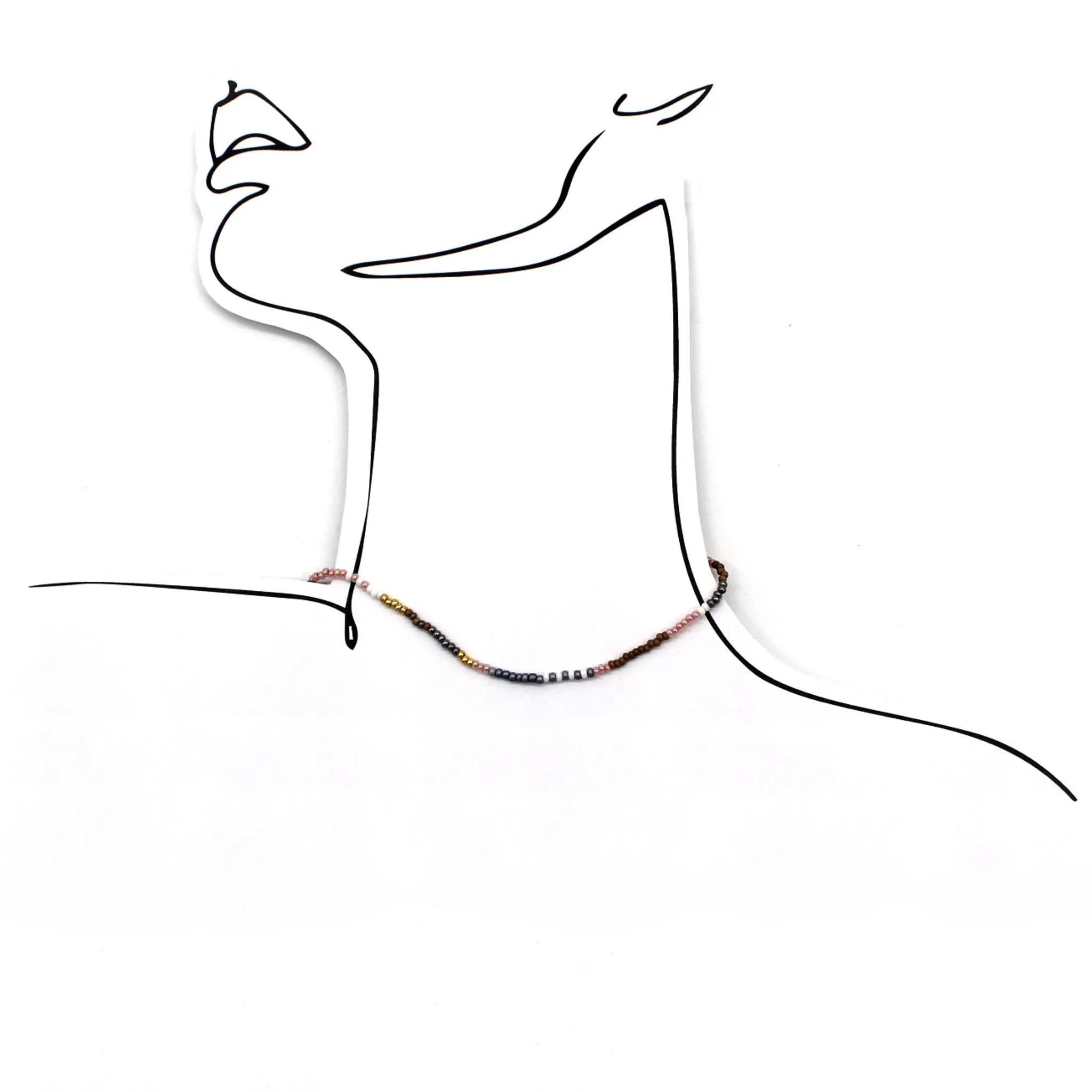 1 Strand Necklace / Wrap Bracelet - FLAMINGO