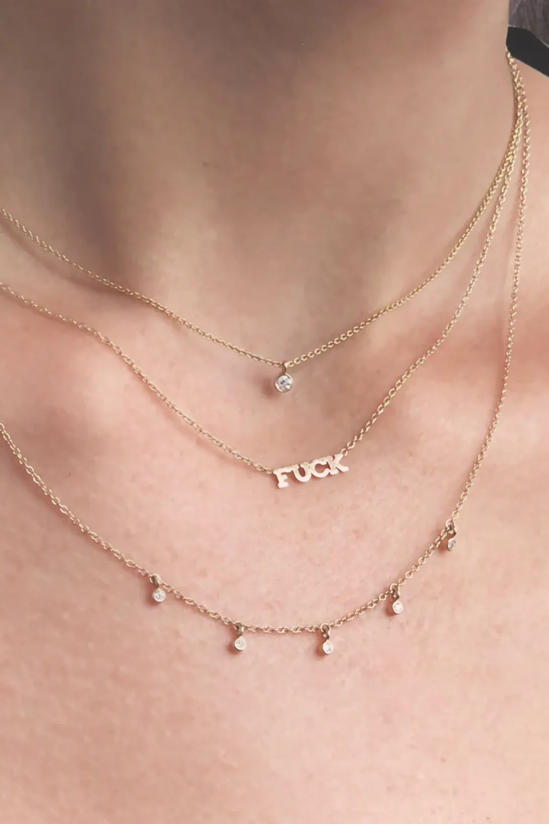 14k Itty Bitty FUCK Necklace