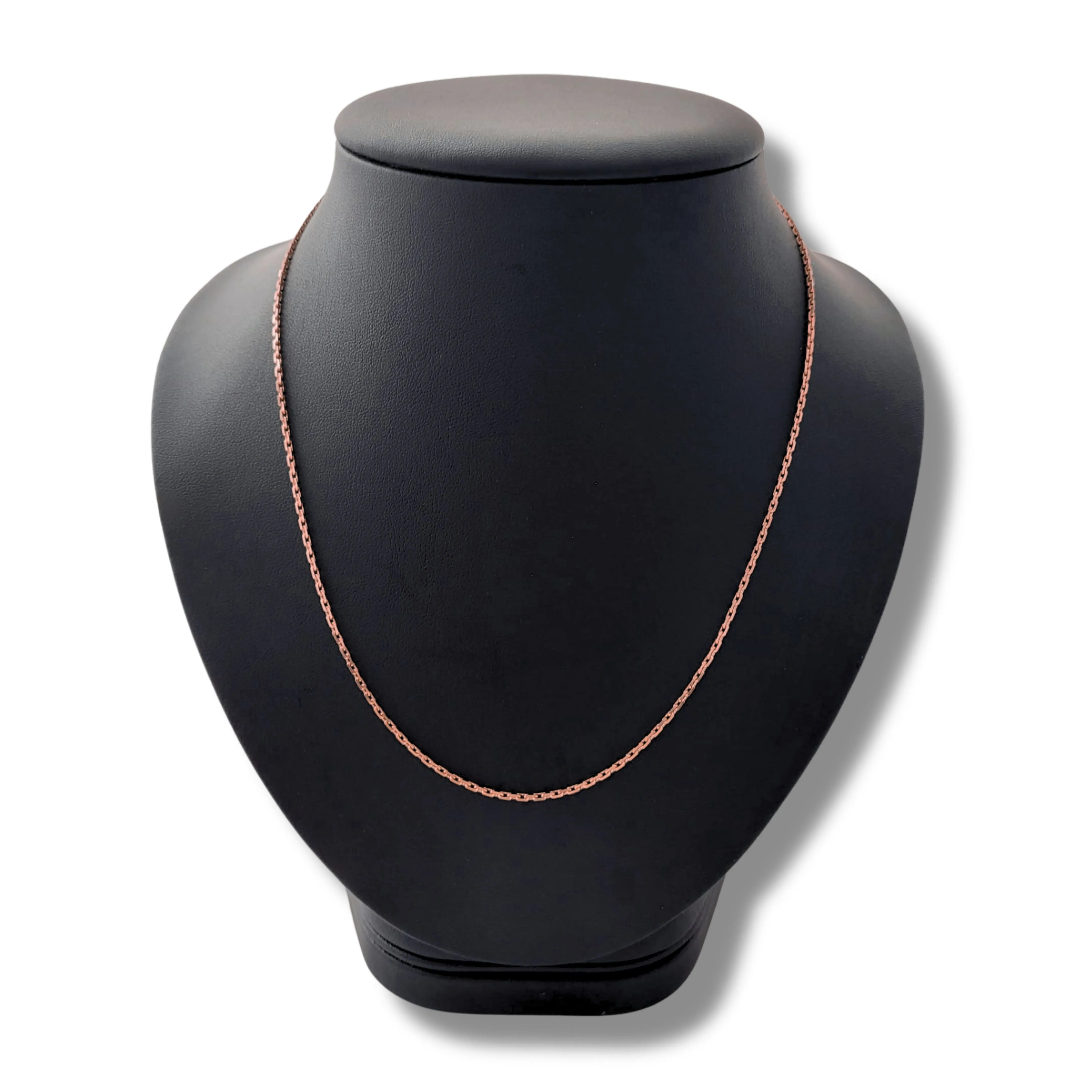 14K Rose Gold 18” Micro Box Chain Link