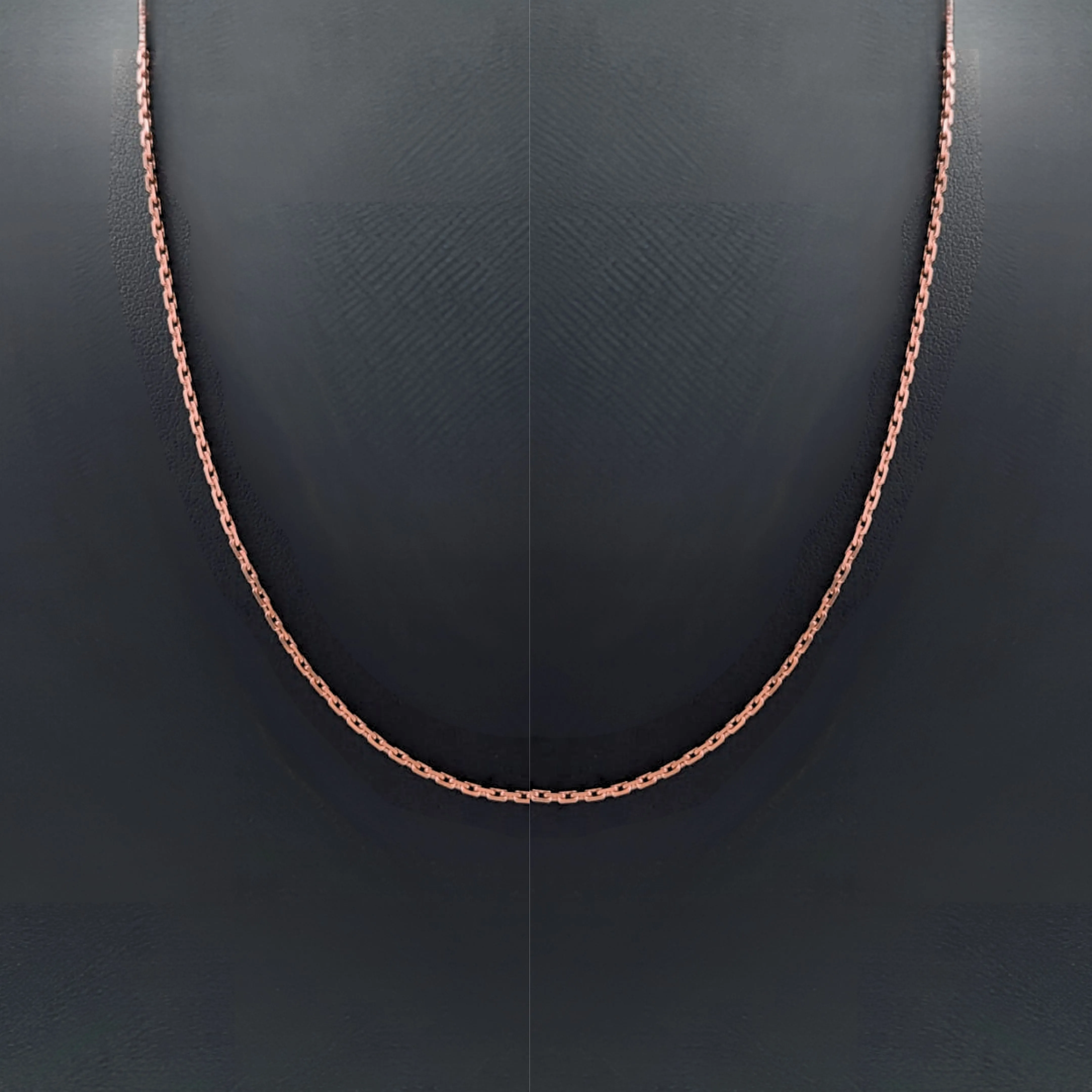 14K Rose Gold 18” Micro Box Chain Link