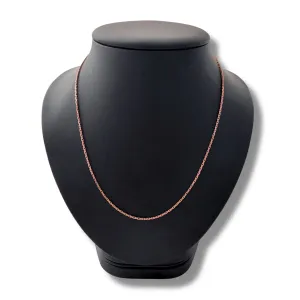 14K Rose Gold 18” Micro Box Chain Link