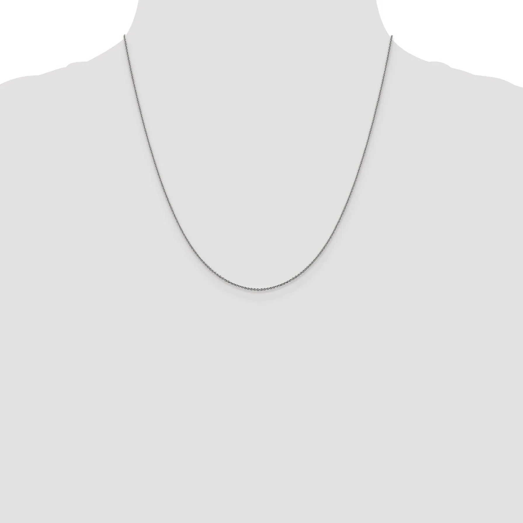 14K White Gold .90 mm Diamond Cut Cable Chain