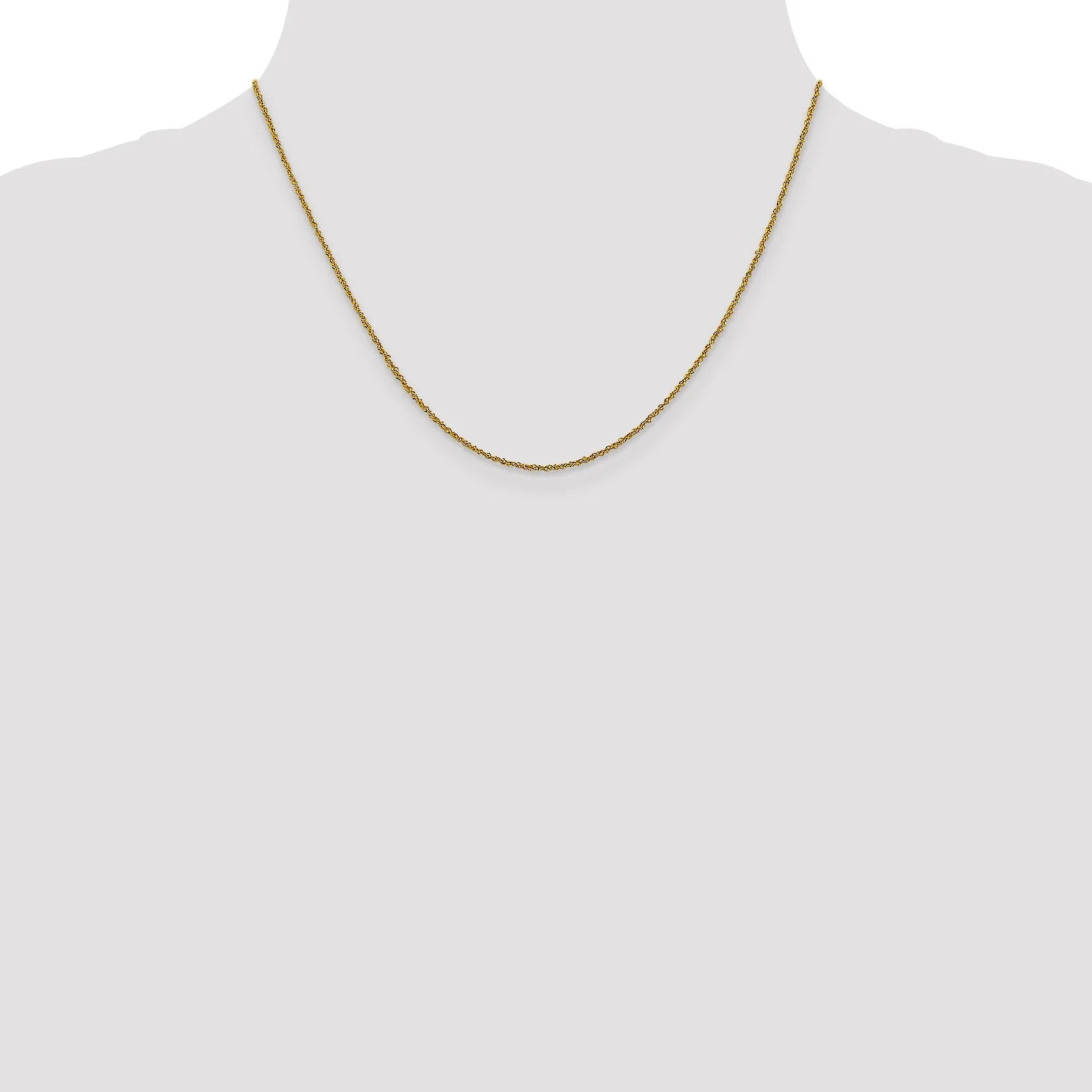 14k Yellow Gold 1 mm Sparkle Singapore Chain