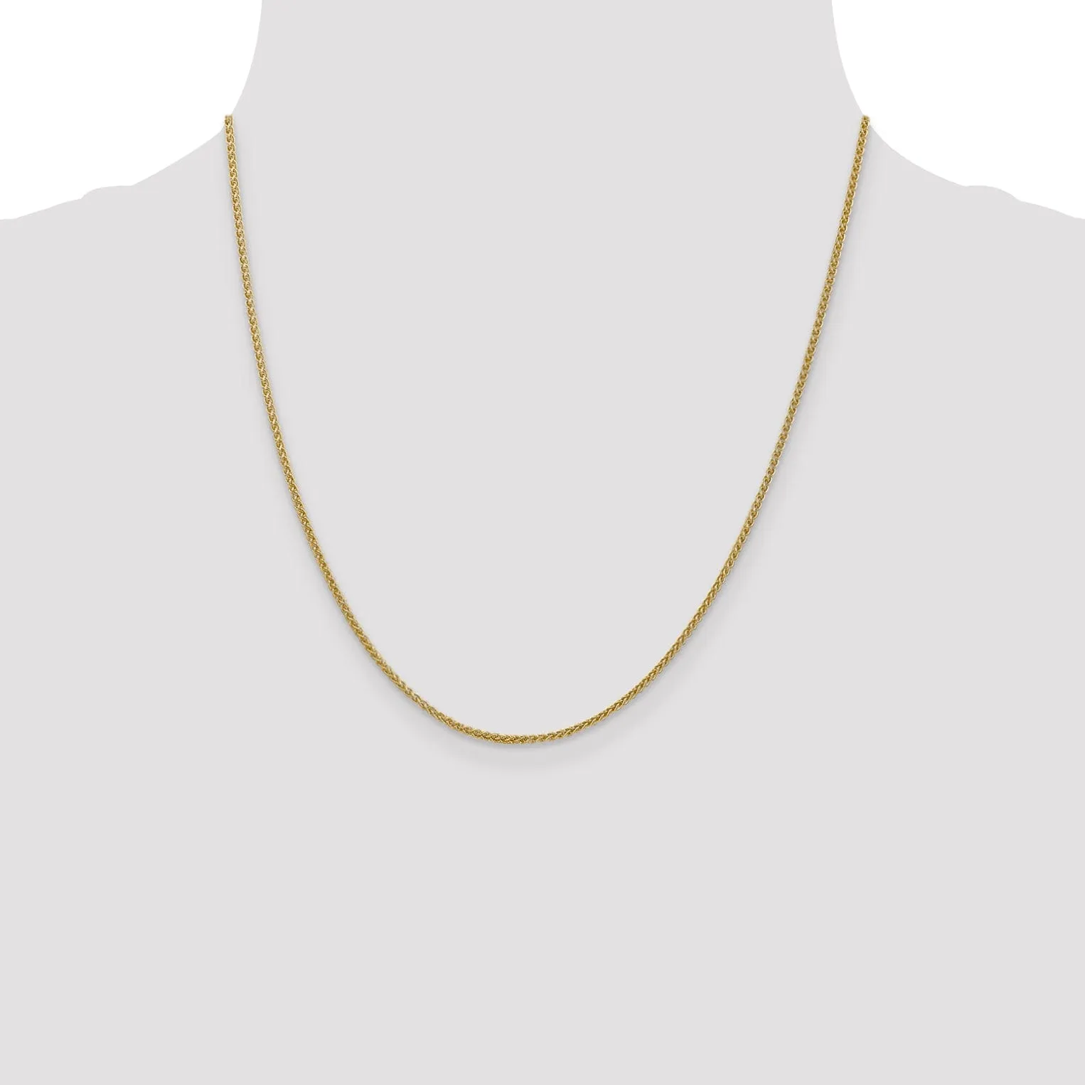 14k Yellow Gold 1.45mm Light Weight Wheat Chain