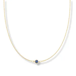 14K Yellow Gold Sapphire Birthstone Necklace
