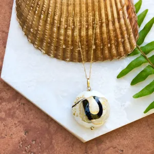 14KT Yellow Gold Murano Art Bead Pendant Necklace