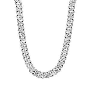 15mm 3 Row Micro Pave Miami Cuban Link Chain
