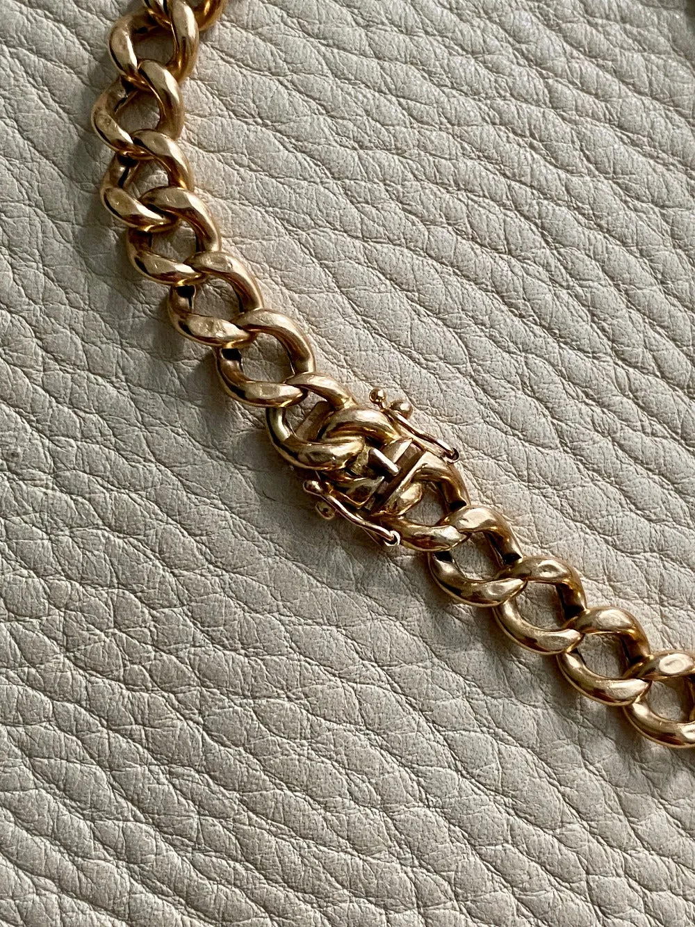 1932 Puffed curb link bracelet in 18k gold - by Gustaf Möllenborg - 8.25inch length