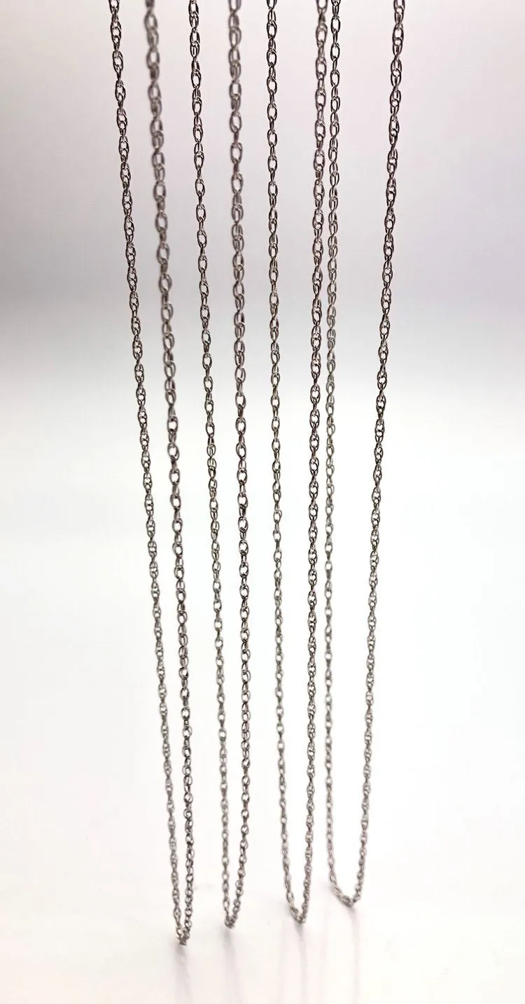 22” Sterling Silver Rhodium Finish Rope Chain 1.3mm (S010R/22)
