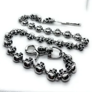 27" 'Old School' Keith Richards Style Skull Wallet Chain - (#wallet_chain065)