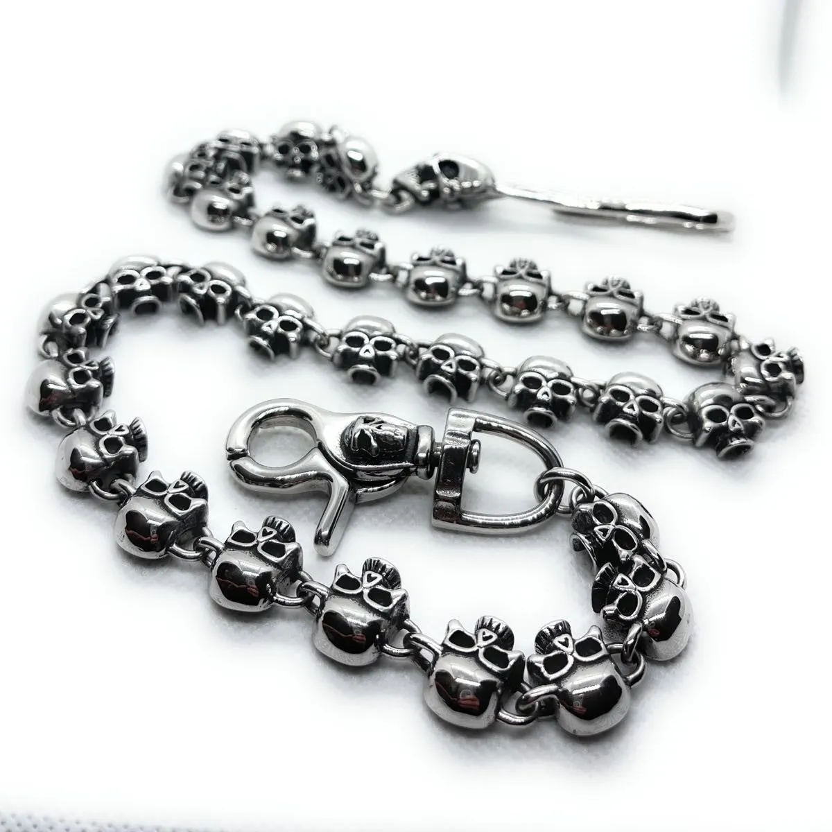 27" 'Old School' Keith Richards Style Skull Wallet Chain - (#wallet_chain065)