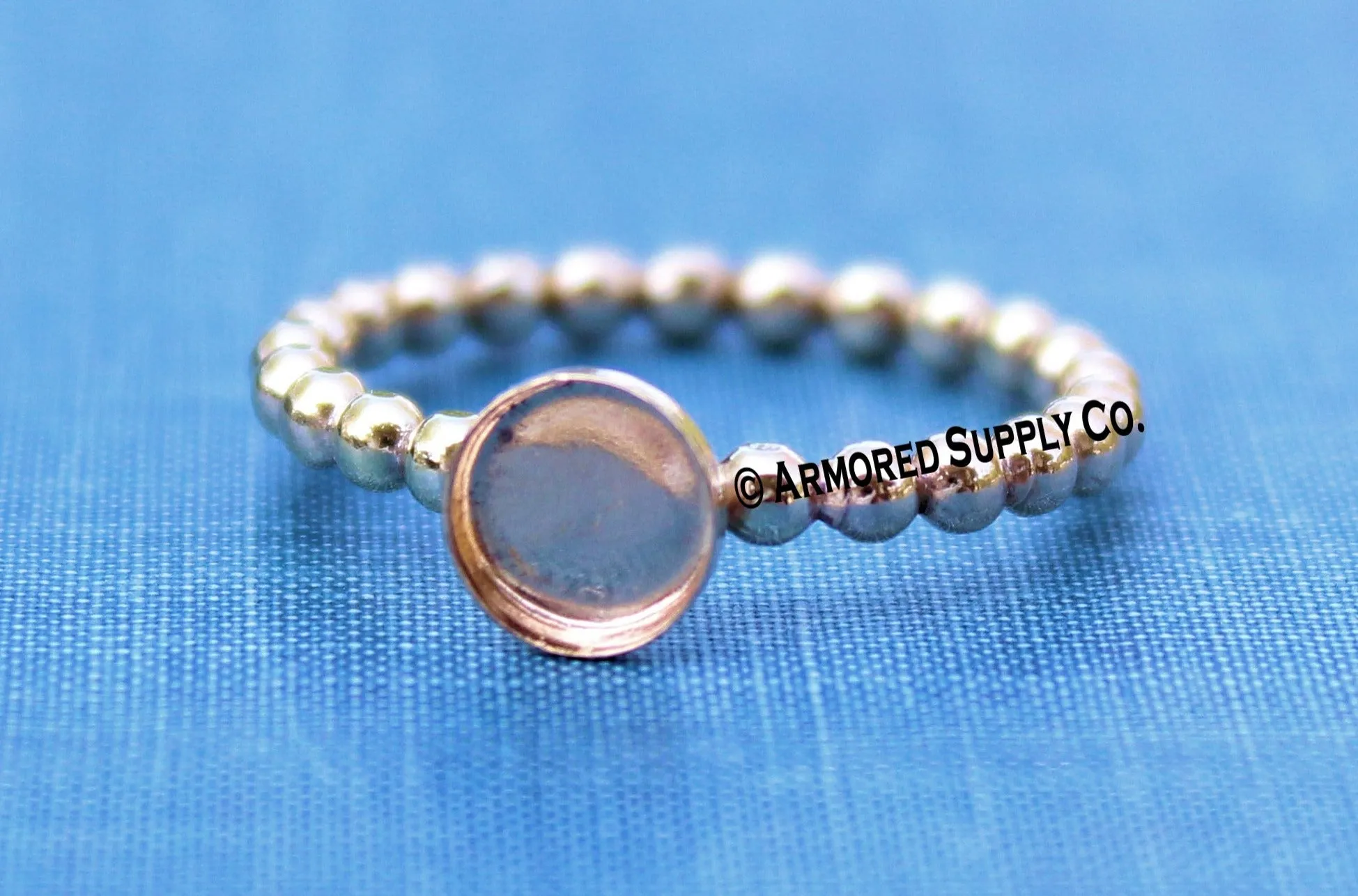 3mm Gold Filled Beaded Bezel Cup Ring blank