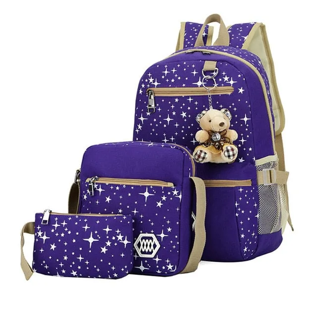 3pcs Kids School Backpack Set