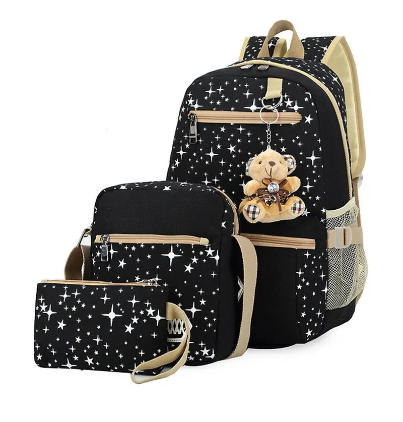 3pcs Kids School Backpack Set