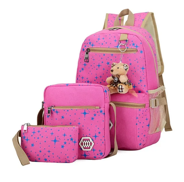 3pcs Kids School Backpack Set