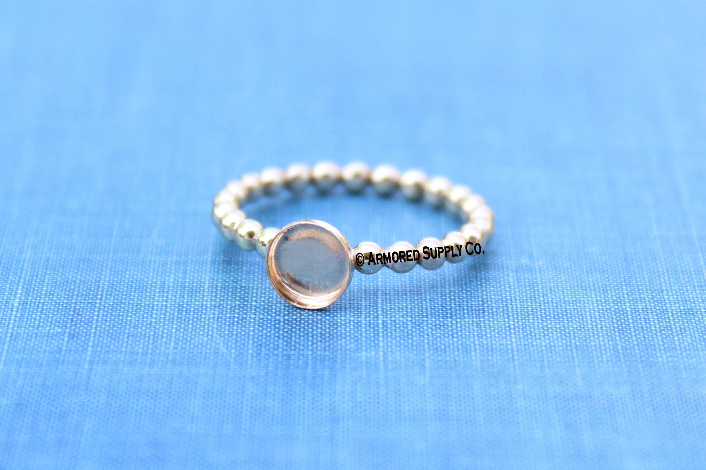 4mm Gold Filled Beaded Bezel Cup Ring blank