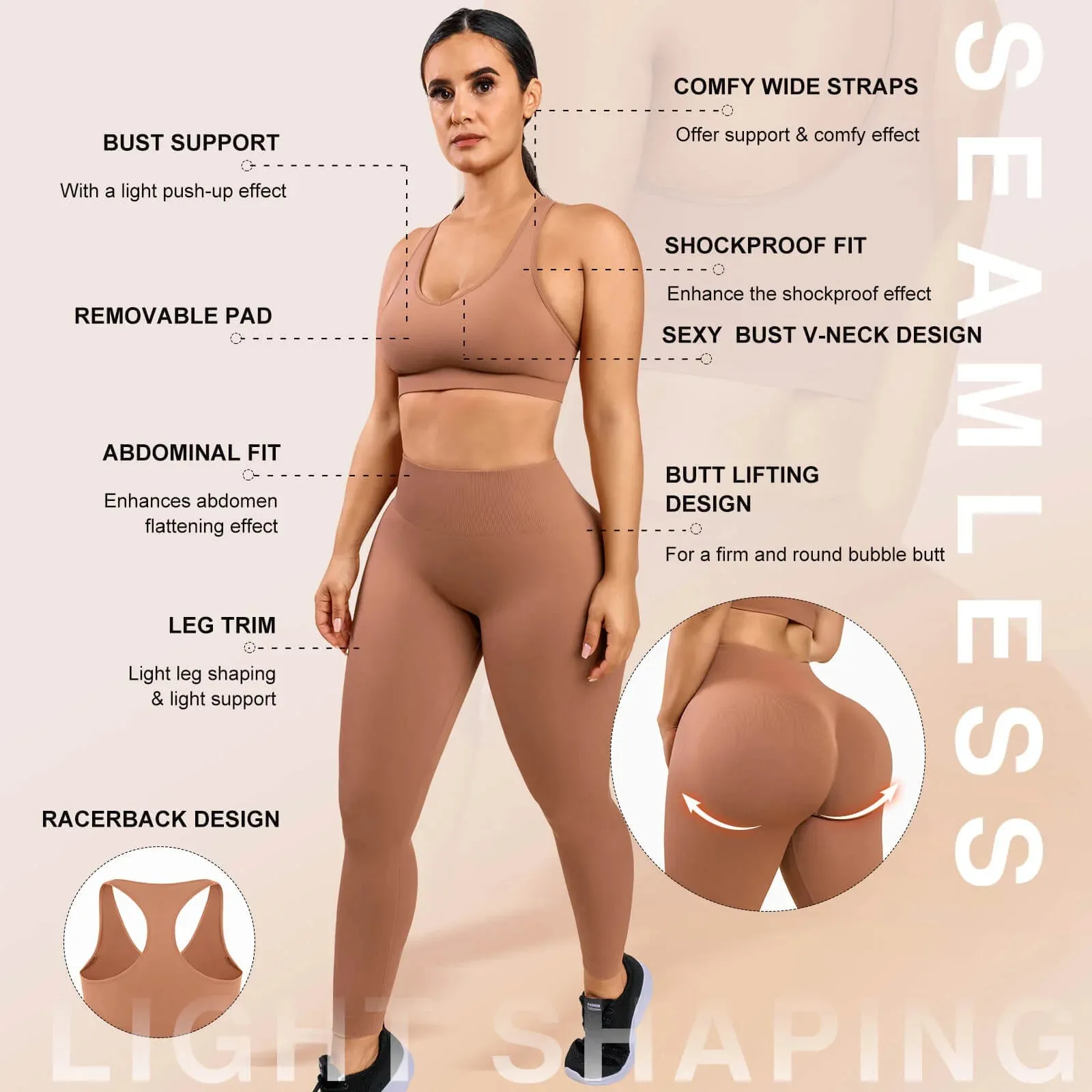 Active Girl Tummy Control High Waist Sculpting Legging Set