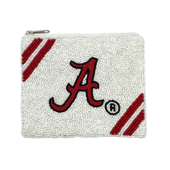 Alabama White Coin Pouch