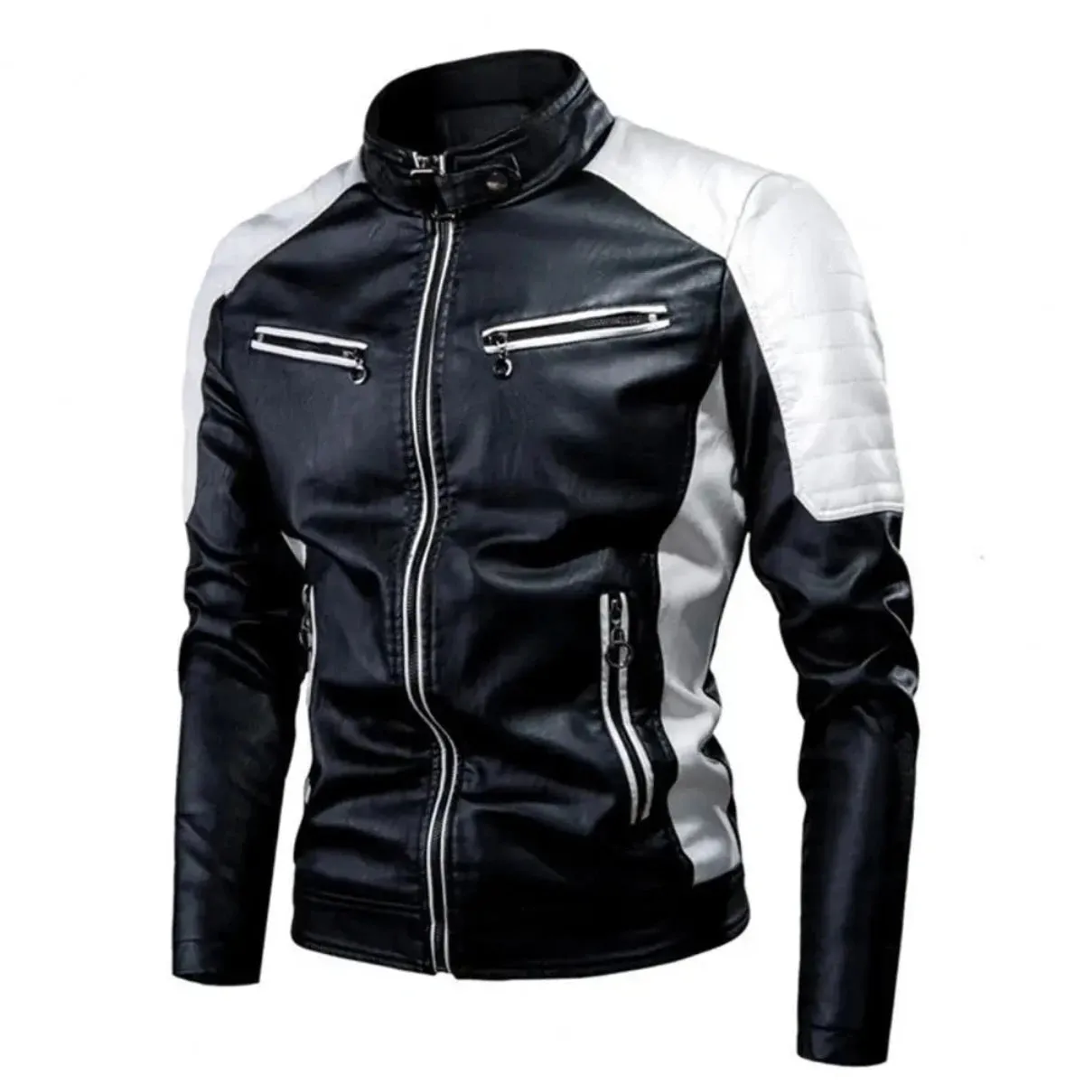 Alr™ Men's PU Leather Motorcycle Bomber Jacket