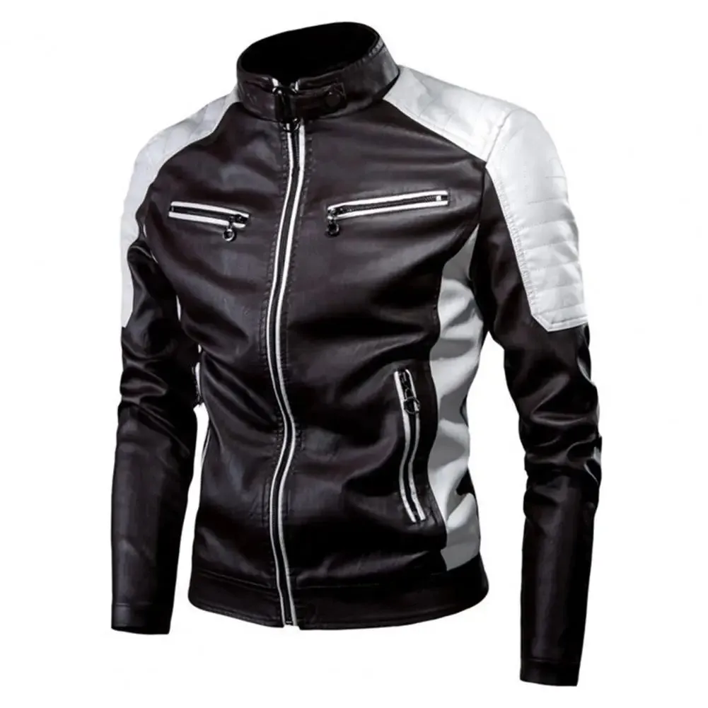 Alr™ Men's PU Leather Motorcycle Bomber Jacket
