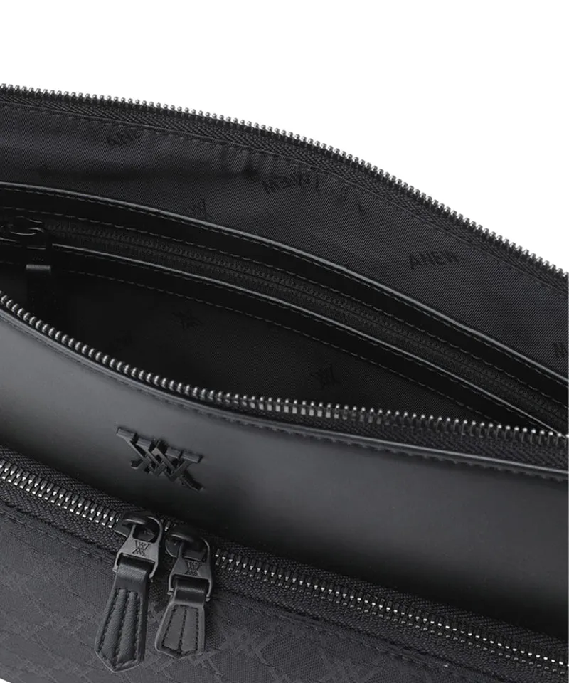 ANEW Golf Uni Jacquard Pattern Clutch Bag - Black
