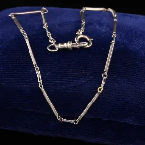 Antique Art Deco 14K White Gold Intricate Link Chain - 13 inches