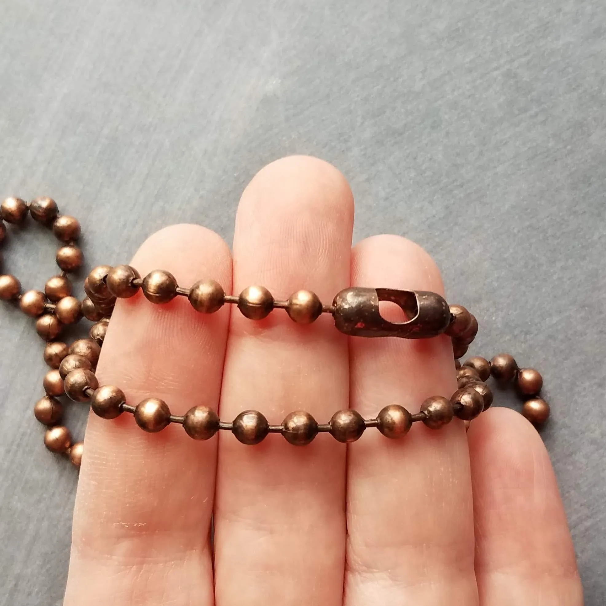 Antique Copper Ball Chain Necklace, chunky chain, punk chain, punk jewelry, large ball chain, ball chain choker, solid copper jewelry, beaded copper chain