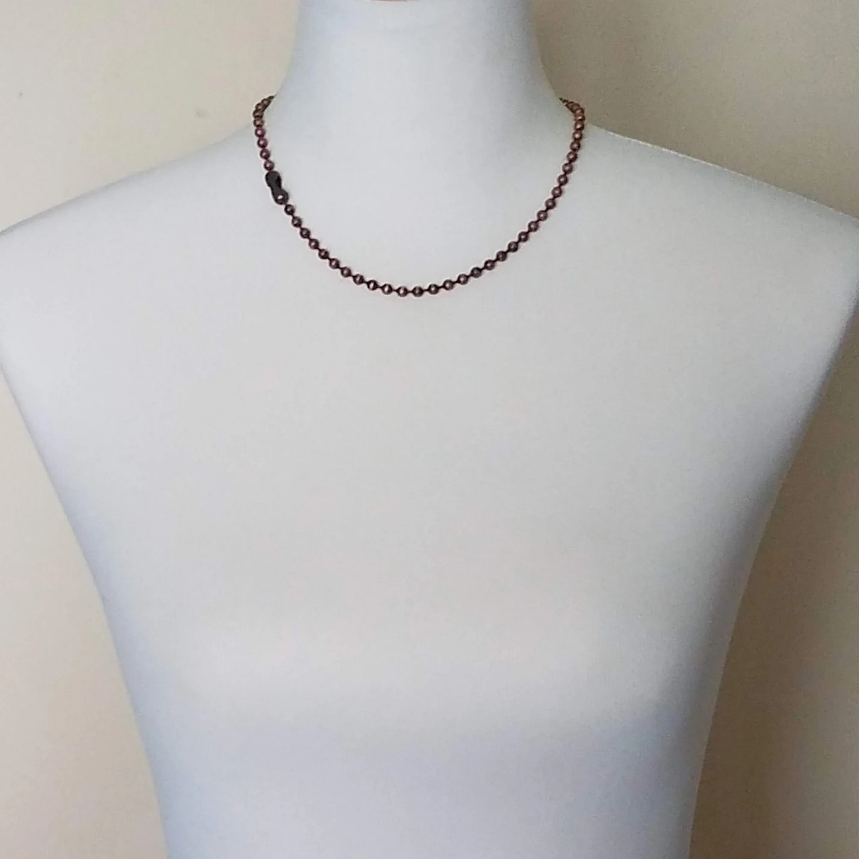 Antique Copper Ball Chain Necklace, chunky chain, punk chain, punk jewelry, large ball chain, ball chain choker, solid copper jewelry, beaded copper chain