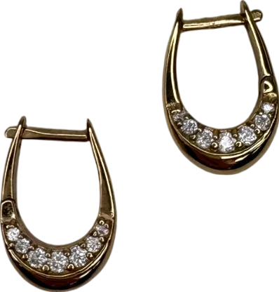 Astrid & Miyu Metallic 18k Gold Crystal Huggies