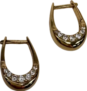 Astrid & Miyu Metallic 18k Gold Crystal Huggies