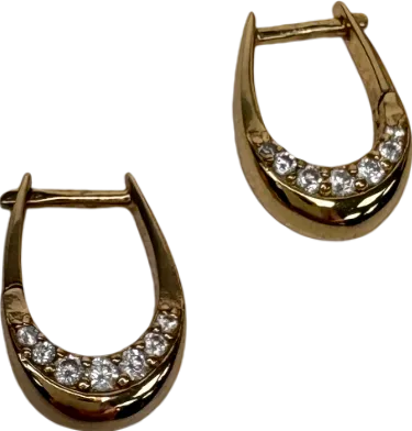 Astrid & Miyu Metallic 18k Gold Crystal Huggies