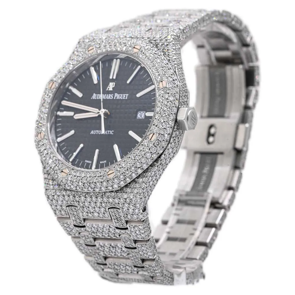 Audemars Piguet Mens Royal Oak Stainless Steel 41mm Black Stick Dial Watch Reference #: 15500ST.OO.1220ST.03