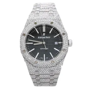 Audemars Piguet Mens Royal Oak Stainless Steel 41mm Black Stick Dial Watch Reference #: 15500ST.OO.1220ST.03