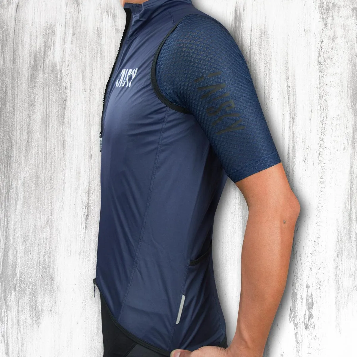 Baisky Double zipper Men Wind Vest (BK Blue)