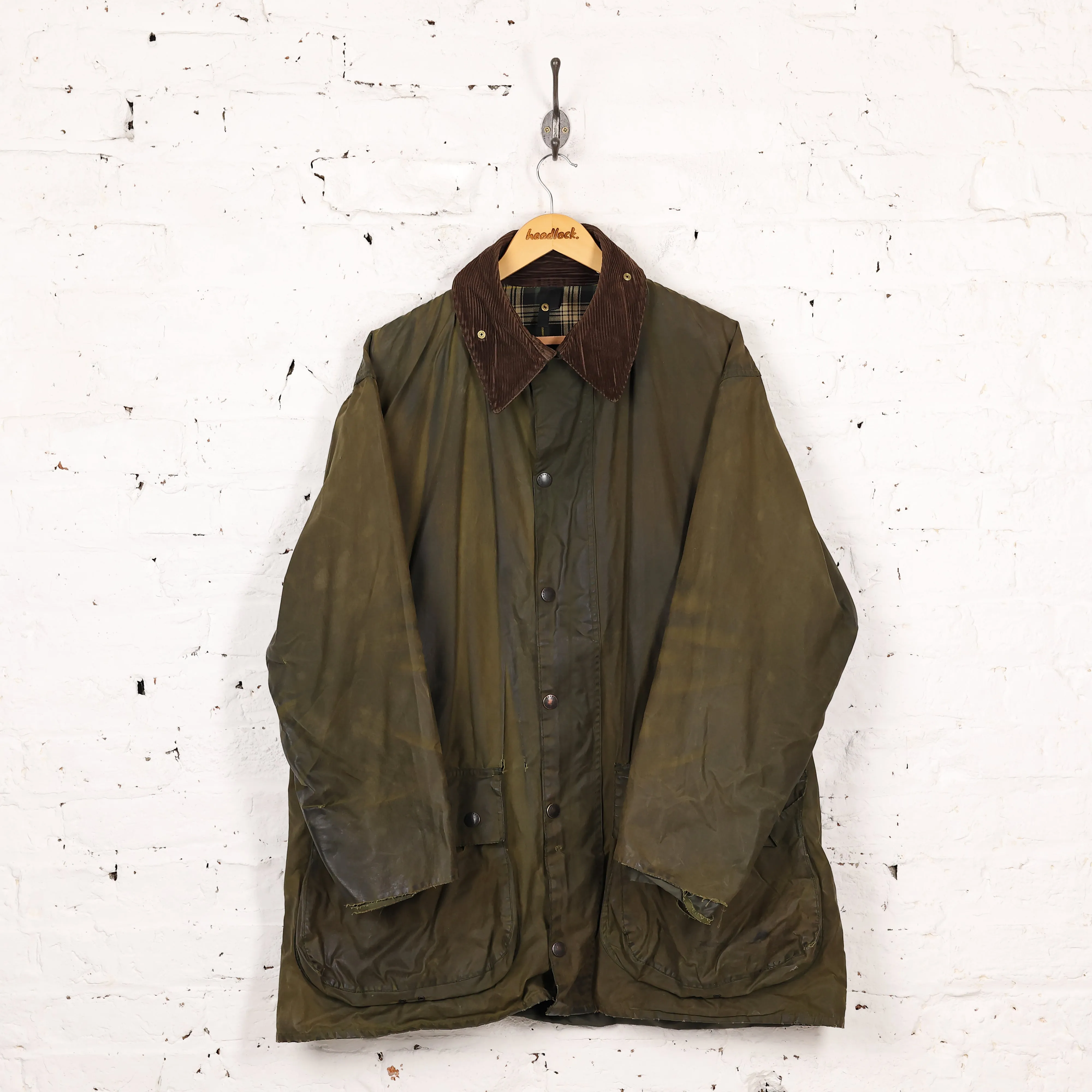 Barbour Border Wax Jacket Coat - Green - XXL