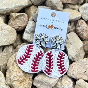 Beaded Baseball Earrings