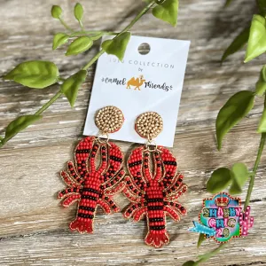 Beaded Crawfish Earrings