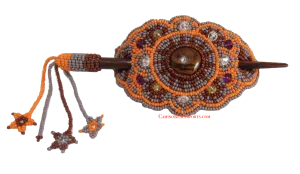 Beaded Hair Barrette Hand Made With Slide Stick Bhb001