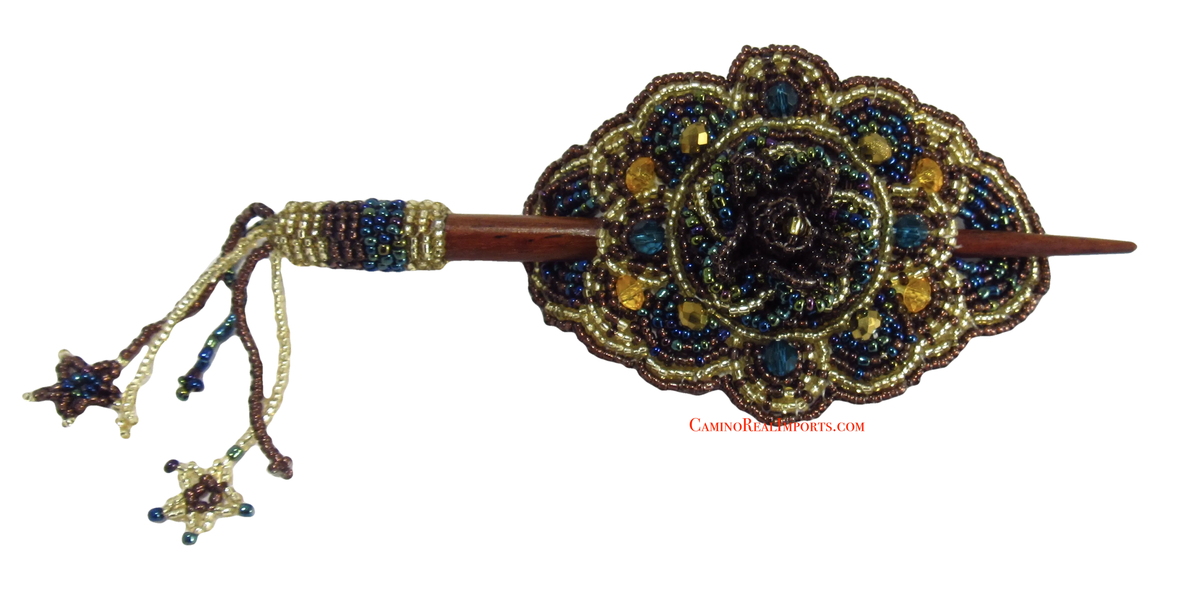 Beaded Hair Barrette Hand Made With Slide Stick BHB005