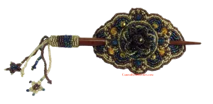 Beaded Hair Barrette Hand Made With Slide Stick BHB005