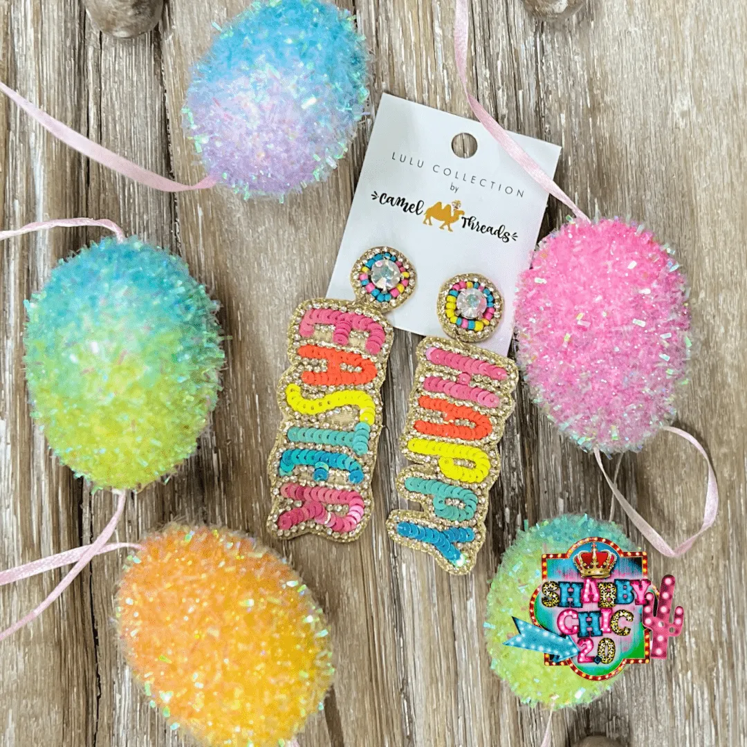 Beaded Happy Easter Earrings