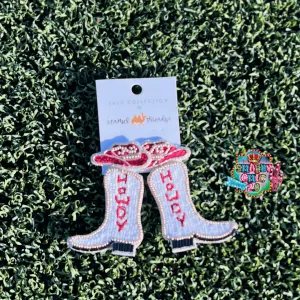 Beaded Howdy Boot Earrings