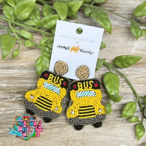 Beaded School Bus Earrings