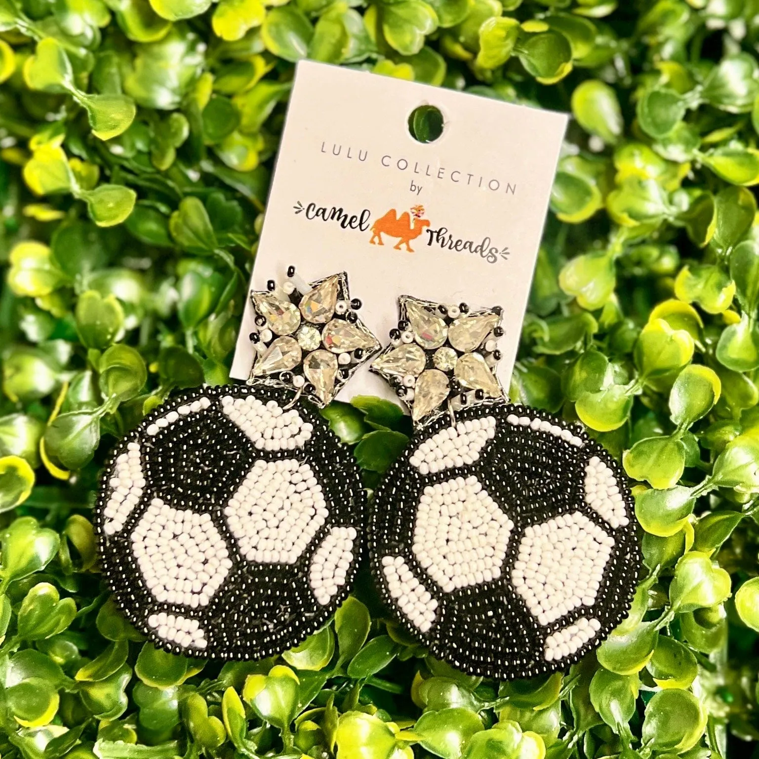 Beaded Soccer Earrings