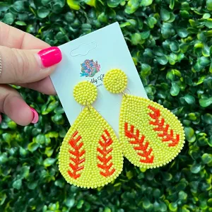 Beaded Softball Earrings