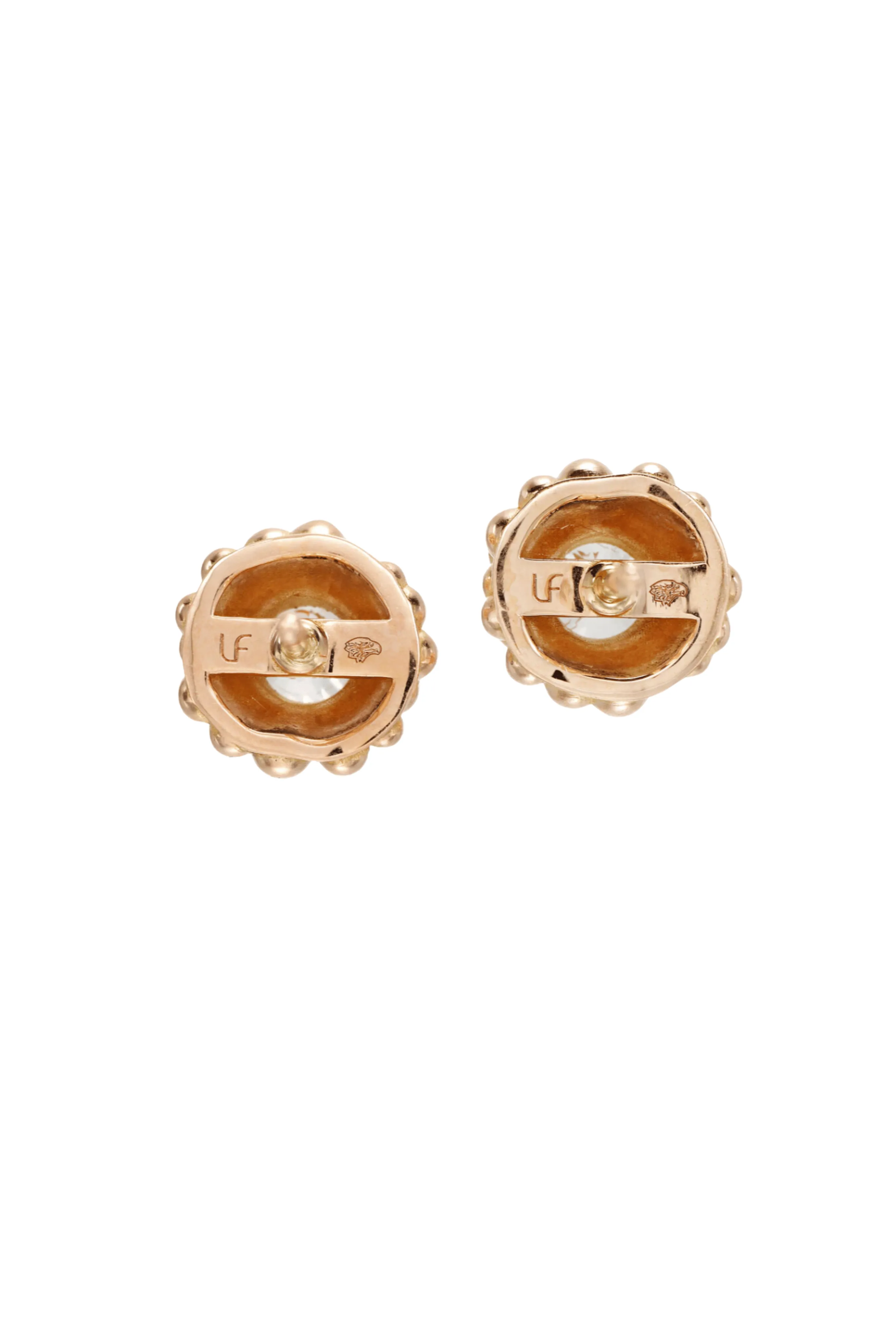 Beaded Teton Yellow Gold Diamond Earrings