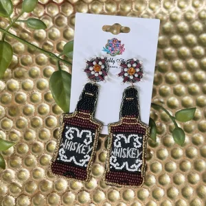 Beaded Whiskey Earrings