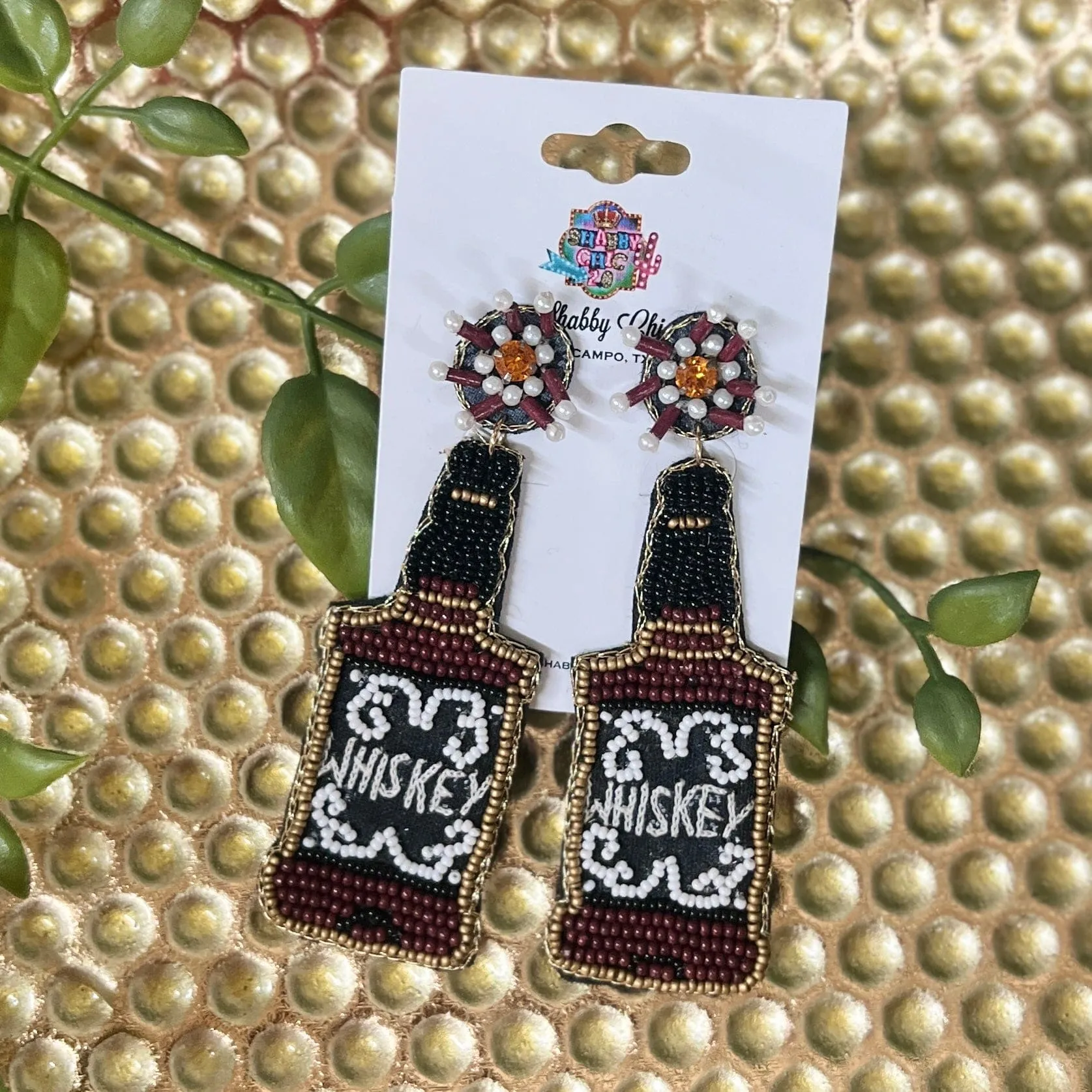 Beaded Whiskey Earrings