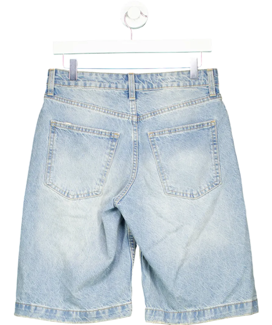 Bershka Blue Baggy Denim Shorts UK XS/S